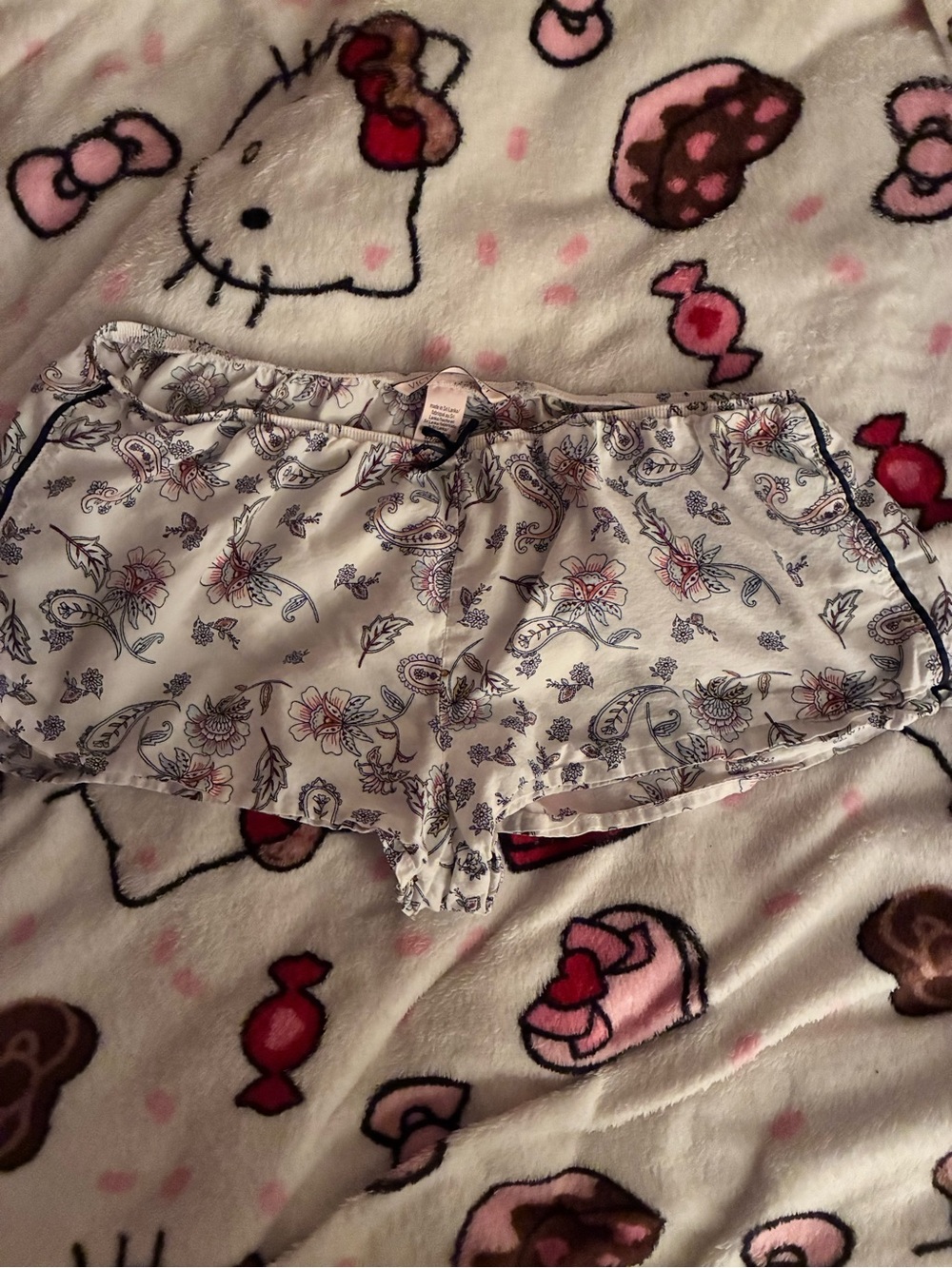 Victoria's Secret White Floral Paisley Athletic Shorts